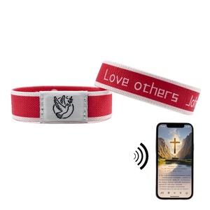 สายรัดข้อมือผ้า RFID ยืดหยุ่นพร้อมชิป NFC สำหรับโปรแกรมเตือนข้อความประจำวัน ขายส่งจากโรงงาน - Product Image 3