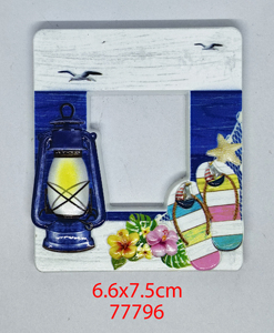Ocean Series Small Picture Frame Ceramic Resin Refrigerator Magnet with Traditional Design Medium Magnetic <b>Sticker</b> <b>Sheet</b> Size - Product Image 3