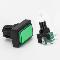 Interrupteur à bouton-poussoir 24 mm, interrupteur à bouton-poussoir rectangulaire à LED pour arcade, interrupteur à bouton-poussoir momentané pour arcade avec micro-interrupteur
