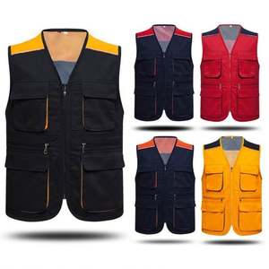 Chaleco de Seguridad Personalizado para Trabajo, Multibolsillos, Color Sólido, para Hombre, Uniforme de Pesca - Product Image 2