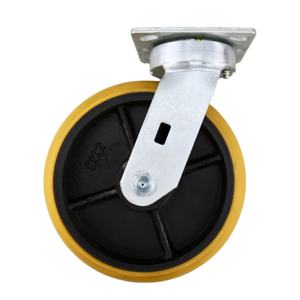 S-S <span class=keywords><strong>Roulette</strong></span> industrielle de 8 pouces en fonte PU en fer forgé - Product Image 1