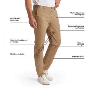 Pantalones Casuales para Hombre al Mejor Precio, Diseño Nuevo de Bangladesh, Alta Calidad, Algodón, Elastano, Lona Ligera, Rectos, Transpirables, con Botones - Product Image 3