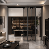 Porte pliante intérieure à profil mince pour maison moderne, appartement, bureau, séparateur de pièce, cloison gain de place, vente en gros
