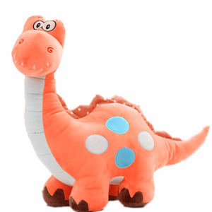 Peluche dinosaure orange debout, grands yeux et visage souriant, dinosaure en peluche doux pour enfants et adultes, jouet de collection - Product Image 1