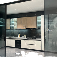 Meubles de cuisine italiens SANTOPOVA en kit, finition brillante, îlot central avec évier, mobilier complet de luxe, design moderne, garantie 5 ans