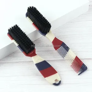 Custom Brand OEM LOGO Barber Pole Color High Quality Fade Brush Barber Small Size Barber Fade Brush