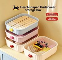 Boîte de rangement moderne en plastique à compartiments avec couvercle rabattable, anti-poussière, pour sous-vêtements, chaussettes, articles divers, usage domestique et chambre à coucher