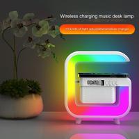 LED draadloos oplaadbaar nachtkastje RGB tafellamp mini G-vormige draadloze wekker speaker drukknop