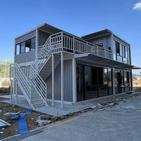 JHCE1 – Nouvelle Murée en Verre Contemporaine à Deux Étages, Personnalisable, Multifonctionnelle, à Toit Plat, Grande, Modulaire, Pliable, en Acier de Haute Qualité, Sécurisée
