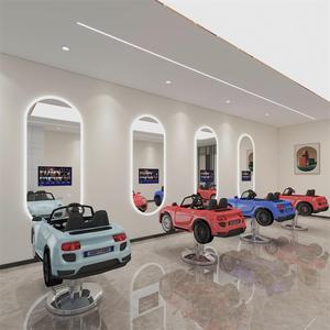 Miroir de salon moderne avec télévision, grand miroir rond éclairé pour salons de beauté et salons, miroir TV à cadre doré LED arqué - Product Image 6