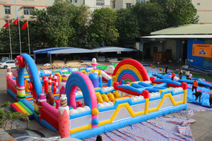 Circuito de Obstáculos Inflable Múltiple de Carnaval, Divertido Parque de Juegos Deportivos, Parque Inflable Interior, Parque Temático - Product Image 6