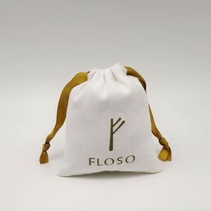Custom Size Twill Cotton Handbag Shoes <b>Gift</b> Packaging 100% Cotton Drawstring Dust Bags - Product Image 1