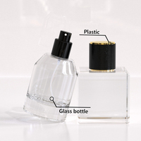 Flacon de parfum transparent rond vide personnalisé, 30 ml, 50 ml, 100 ml, flacon de parfum en verre de luxe avec emballage en boîte