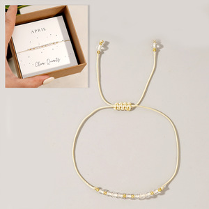 Minimalist Crystal Birthstone Woven <b>Bracelet</b> for Women Gift Dainty Tiny Natural Gemstone Bead <b>Bracelet</b> - Product Image 6