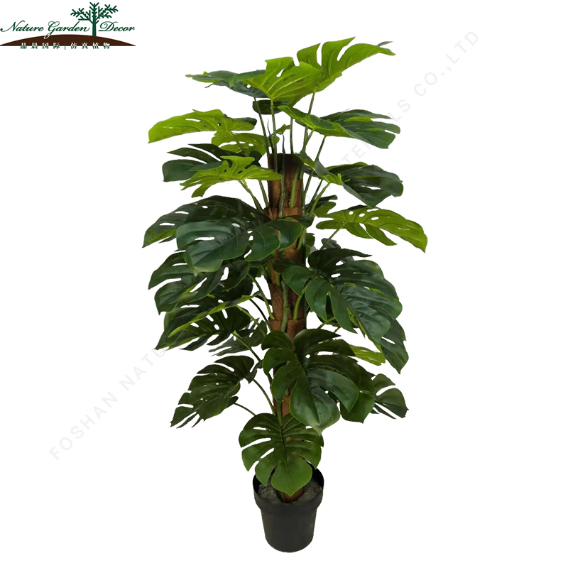 Plastic Trees Wholesale Fake Garden Plastic Monstera Deliciosa Plants Home Decor Trees