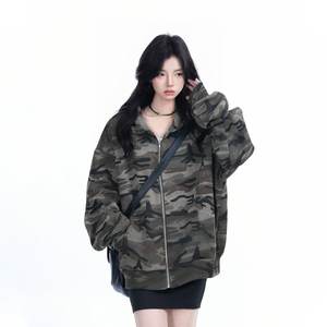 <span class=keywords><strong>Sweat</strong></span>-shirt camouflage à <span class=keywords><strong>capuche</strong></span> pour homme, style streetwear, imprimé DTG, coupe ample, motif camouflage carré, collection automne - Product Image 6