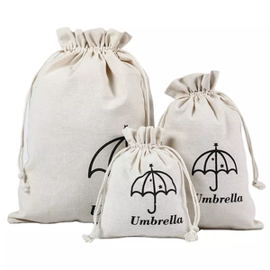 Pochette d'emballage pour bijoux en coton mousseline écologique de haute qualité, sac à cordon personnalisé en coton biologique et lin - Product Image 3