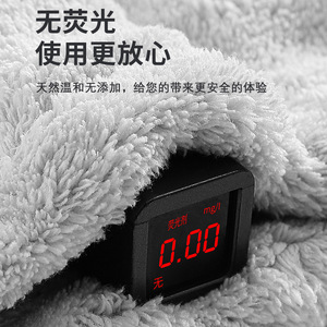 Gorro de Secado de Cabello de Felpa Coral 25x75cm Antimicrobiano de Color Sólido con Logotipo Personalizable para Regalo - Product Image 2