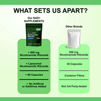 Capsules de renforcement de NAD+ de qualité supérieure - Formule liposomale antioxydante pour la santé cellulaire et l'énergie. Produits véganes en marque privée pour adultes