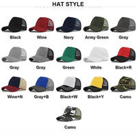Bordado 3D hecho a medida 5 paneles curvado algodón poliéster mezcla Camo malla estructurada gorra de camionero sombreros