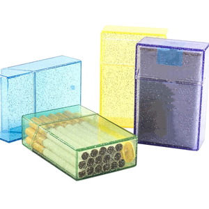 プラスチック製アクリル透明シガレットケース防水20個入りオープン収納ボックス - Product Image 1