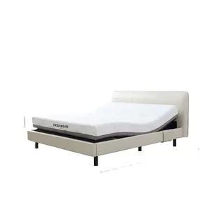 현대 전기 조정 가능한 침대 기초 전기 음악 조정 가능한 침대 매트리스 도매 접이식 금속 가정 가구 PU 공기