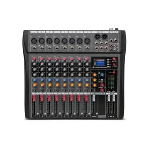 Factory Outlet 8 Channel Audio Mixer XLR 6.35mm Input Gain Blue MP3 USB Monitor Phones AUX Mixing Console