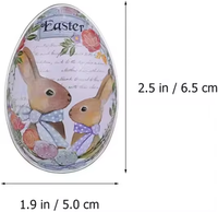 Nouveau personnalisé imprimé mignon de qualité alimentaire menthe bonbons boîte en fer blanc vide petit oeuf forme pâques vacances lapin boîte en fer blanc