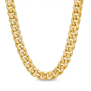 Gemnel 18K plaqué or en laiton cuba chaîne cubaine lien chaîne bijoux collier pour hommes