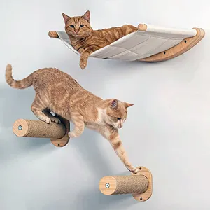 Cat Hammock, Cat Wall Shelves and Perches for Sleeping, Playing, Climbing, and Lounging