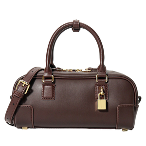 Tendencias de Moda 2025: Bolso Boston de Piel Genuina de Vacuno, Versátil, con Cierre de Cremallera, Estilo Bowling, para Llevar al Hombro o Cruzado - Product Image 1