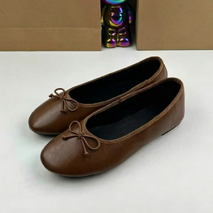 Elegantes Sandalias de Mujer de Piel Sintética con Punta Redonda, <span class=keywords><strong>Zapatos</strong></span> Planos de Ballet sin Talón, <span class=keywords><strong>Zapatos</strong></span> Modernos para Oficina y Trabajo - Product Image 5