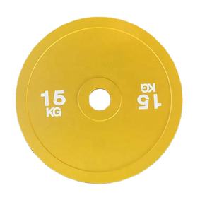 Disques d'haltères de Fitness de musculation plaques de poids de pare-chocs en caoutchouc et en fonte personnalisées Portable Durable 5-25KGS pour la salle de sport - Product Image 1