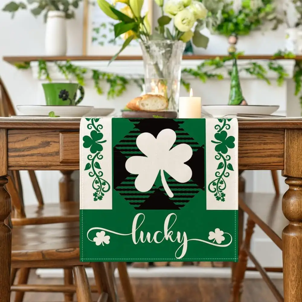 Popular Festival Decoration Custom Dining Runner For Table Flag St. Patrick's Day Table Runner