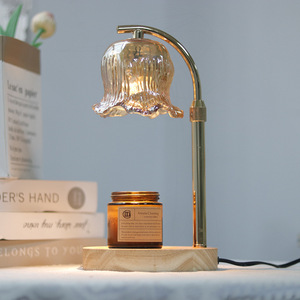 <span class=keywords><strong>Lampe</strong></span> de table chauffe-cire d'aromathérapie et diffuseur de bougies parfumées en bambou et bois, veilleuse de chevet pour chambre et bureau, cadeau d'anniversaire - Product Image 3