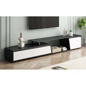 Modern Minimalist Wooden <b>TV</b> <b>Stand</b> with Extendable Design, 2 Drawers, Floor Mount, for Living Room, Fits <b>TVs</b> Up to 100'', DB U-Ca - Product Image 6