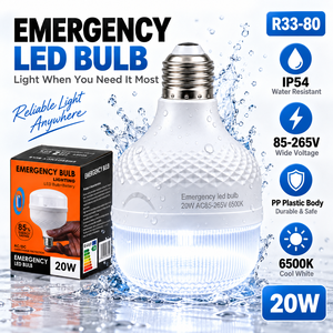 Bombilla LED recargable de emergencia portátil, 20W, E27, 1800mAh, táctil, 6500K, luz diurna, IP54, lámpara LED impermeable para el hogar, Camping, noche - Product Image 5