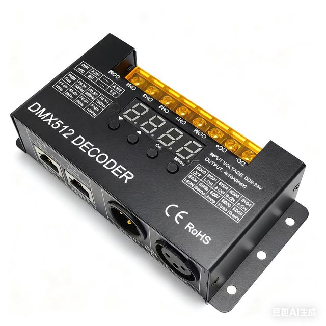 Hot selling 4-channel DMX decoder can control the changes of the load LED by receiving DMX512 signals supports DMX cascading