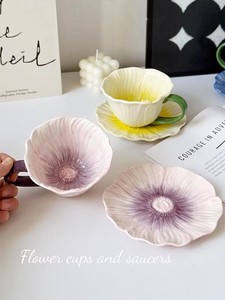Flower <b>Ceramic</b> Coffee <b>Cup</b> and Saucer Exquisite Afternoon Tea <b>Cup</b> and Saucer Set Girl's Birthday Wedding Gift - Product Image 5