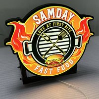 Letrero Luminoso Acrílico LED Personalizado, Letrero 3D para Cafetería, Letrero Publicitario Iluminado para Tienda