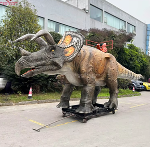 Juego Mecánico Infantil con Monedas, Dinosaurio, Simulación <span class=keywords><strong>de</strong></span> <span class=keywords><strong>Triceratops</strong></span> Jurásico, Animatrónico, para Exteriores - Product Image 1