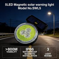 Cône de signalisation LED solaire SWL5 avec protection réfléchissante de qualité diamant IP66 pour routes urbaines et autoroutes