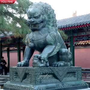 Taman luar ruangan logam besar kuningan Foo perunggu patung anjing patung singa Cina - Product Image 2