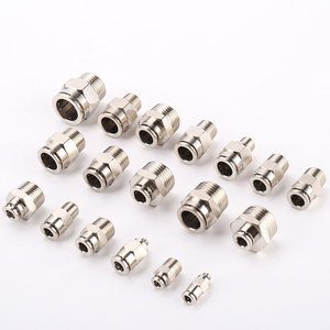 Acoplamientos Rápidos de la Serie PC de Cobre Niquelado, Tuercas de Seguridad, Conectores de Manguera de Aire Rectos de 6, 8, 10, 12, 14 y 16 mm - Product Image 3
