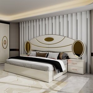 Set Completo di Mobili per Camera da Letto di Lusso Turco, Letto Matrimoniale King Size con Struttura in Legno <span class=keywords><strong>Salvaspazio</strong></span> e Spazio di Archiviazione - Product Image 3