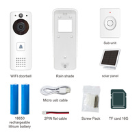 Caméra de sécurité extérieure solaire 2MP Caméra d'interphone téléphonique 1080P Sonnette vidéo intelligente Wifi