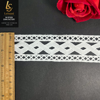 LEIXUSI 4,5 cm en stock, dentelle soluble dans l'eau en soie de lait, bordure de dentelle double face pour robe de mariée et accessoires vestimentaires