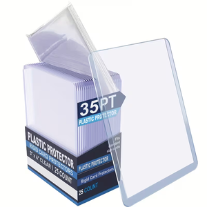 Wholesale 50pcs Combined Set 25 Top Loaders + 25 Card Soft Sleeves Clip Closure Hard PVC 3x4 Inches Sports Card Holder - Product Image 1