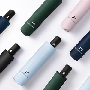 Bán Buôn Khuyến Mại Đen 3 Lần Mặt Trời Nhỏ Tùy Chỉnh Gấp Rõ Ràng Mưa Uv Tự Động Có Thể Gập Lại Ô Dù Logo In - Product Image 6