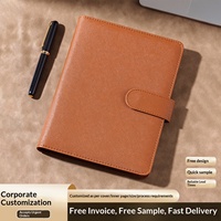 Carnet de notes A5 en cuir PU personnalisé avec logo, classeur à anneaux rechargeable, fermeture magnétique, porte-cartes, organisateur épais pour réunions d'affaires